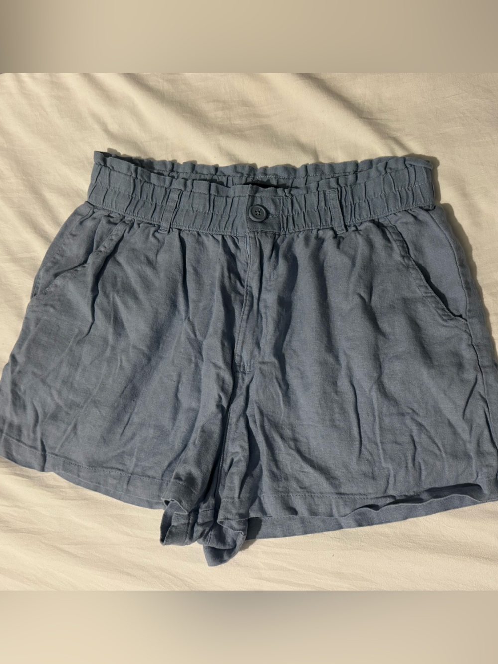 Aeropostale Light Blue High-Waist Elastic Shorts